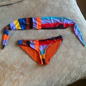 mara hoffman strapless bikini set